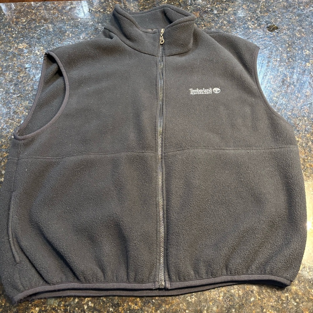 Timberland Performance Men’s Black Full Zip Fleece Vest Size XL